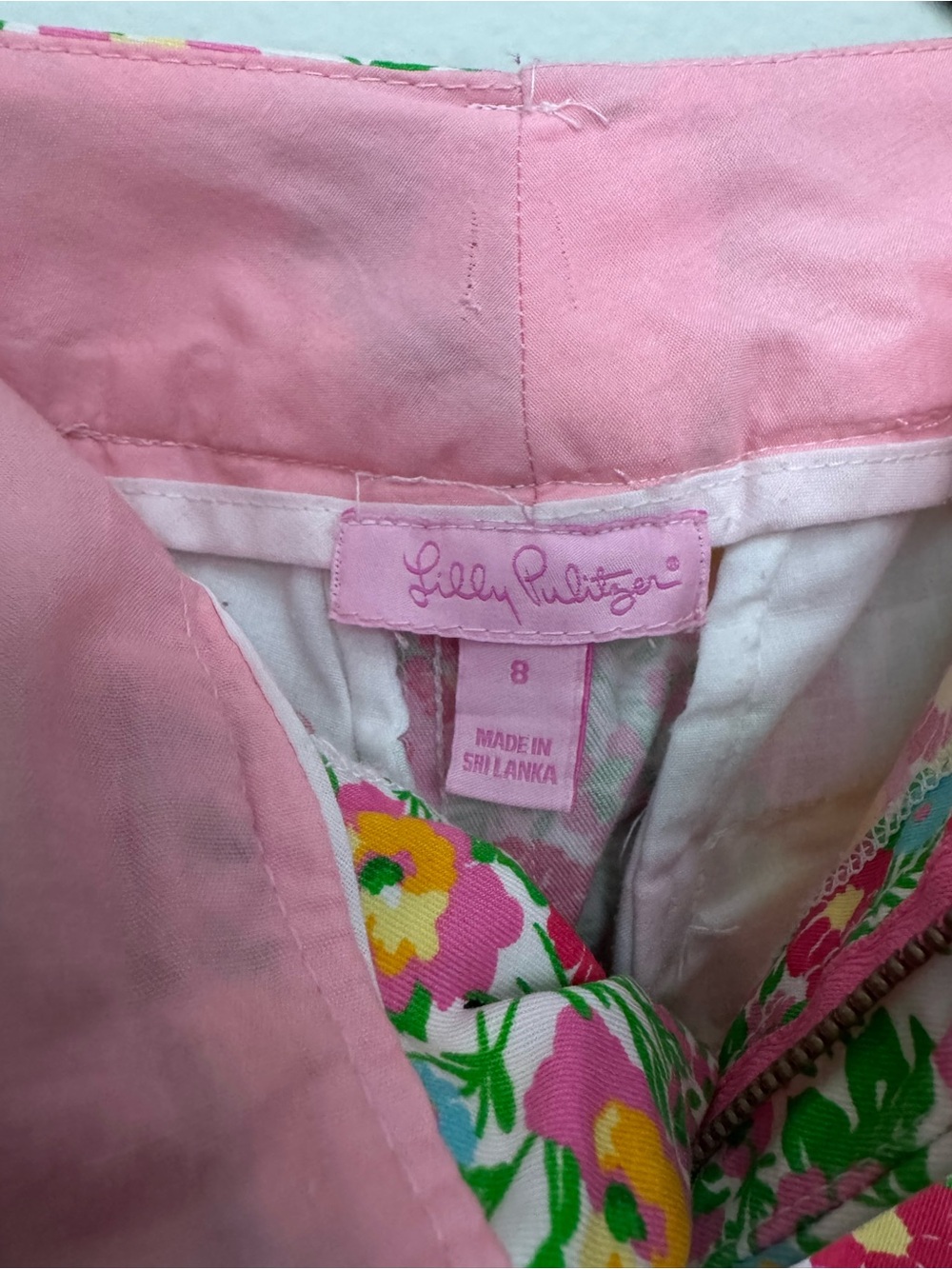 Lily Pulitzer Pants Womens 8 Ants On Parade Ditzy Floral Ankle Chinos Cotton Mid - Picture 8 of 12